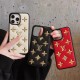 Louis Vuitton Gold LV Logo & Fleur Pattern Embossed iPhone Case (3 Colors)