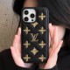 Louis Vuitton Gold LV Logo & Fleur Pattern Embossed iPhone Case (3 Colors)
