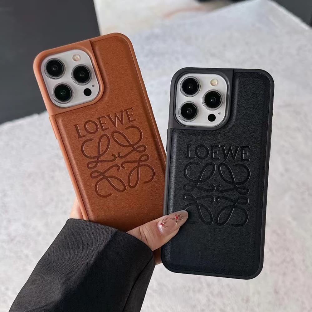 Loewe Embossed Logo & Text iPhone Case (2 Colors)
