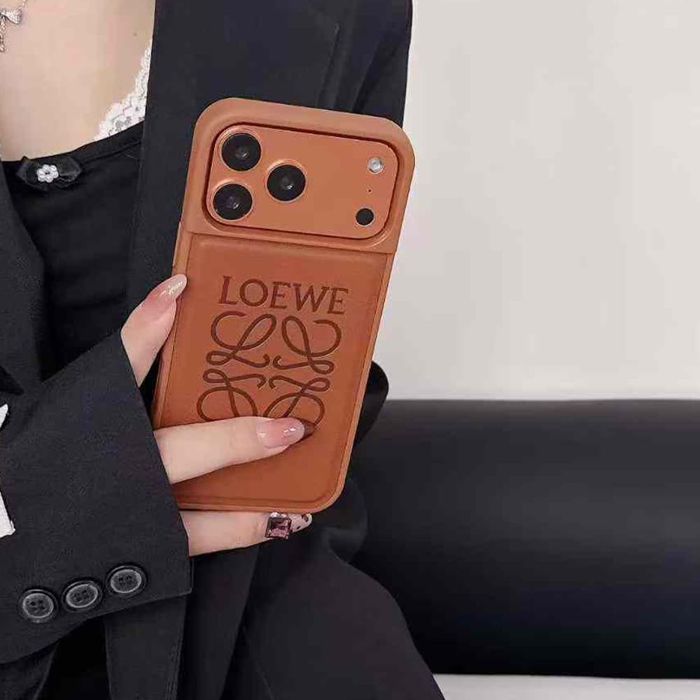 Loewe Embossed Logo & Text iPhone Case (2 Colors)