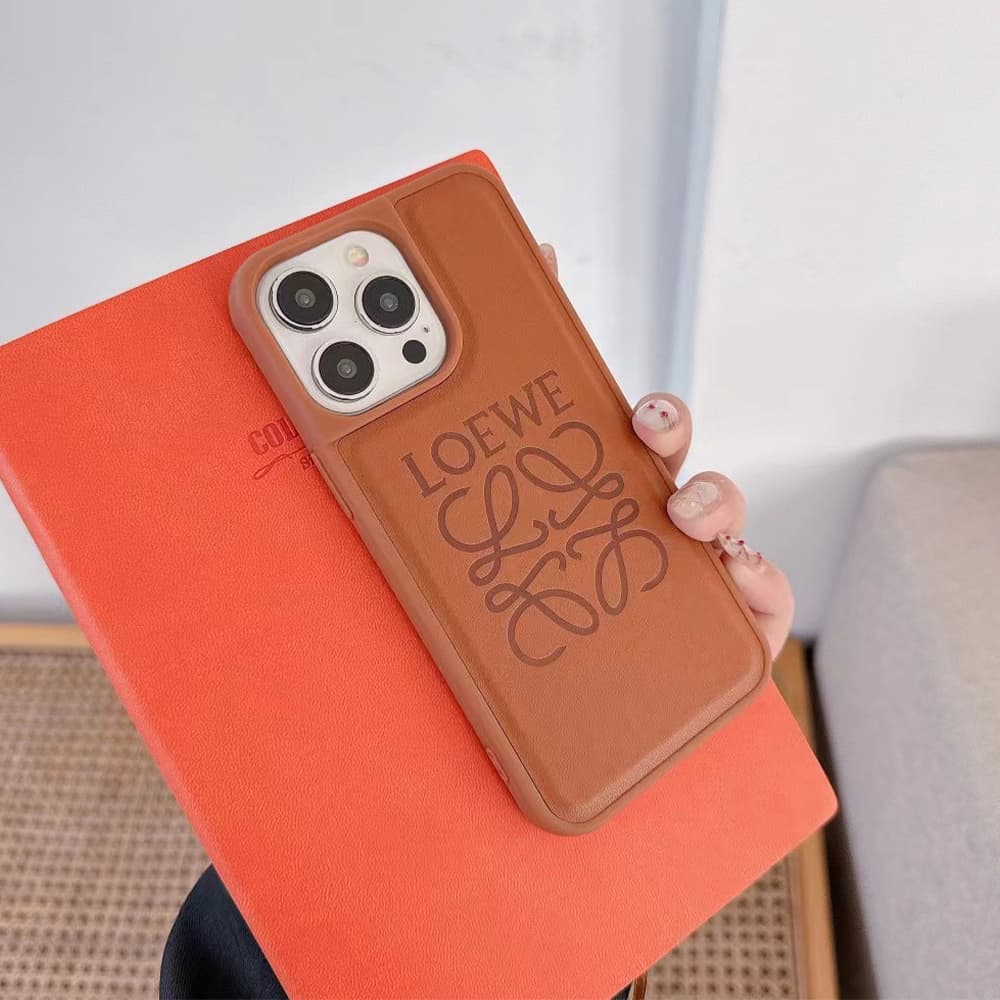 Loewe Embossed Logo & Text iPhone Case (2 Colors)