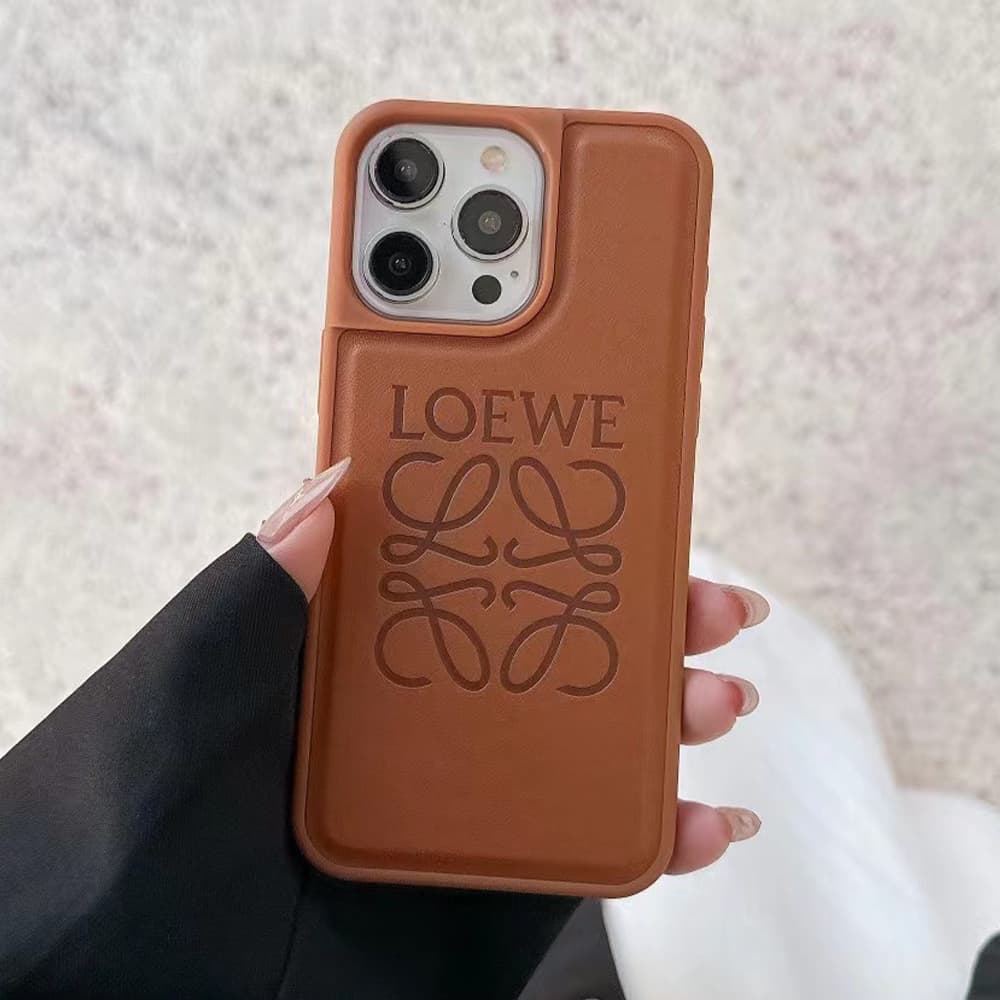 Loewe Embossed Logo & Text iPhone Case (2 Colors)