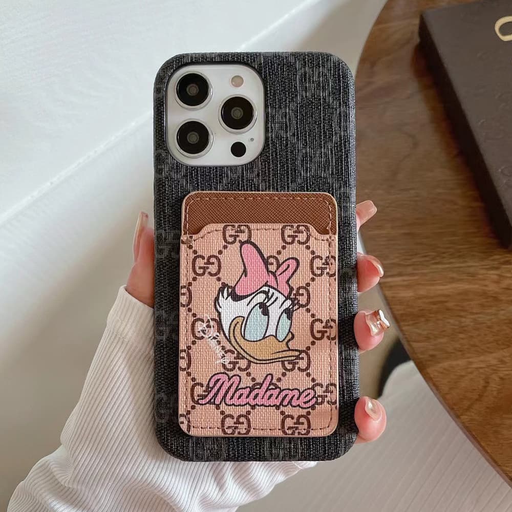 Gucci X Disney GG Print with Daisy Duck Card Slot iPhone Case