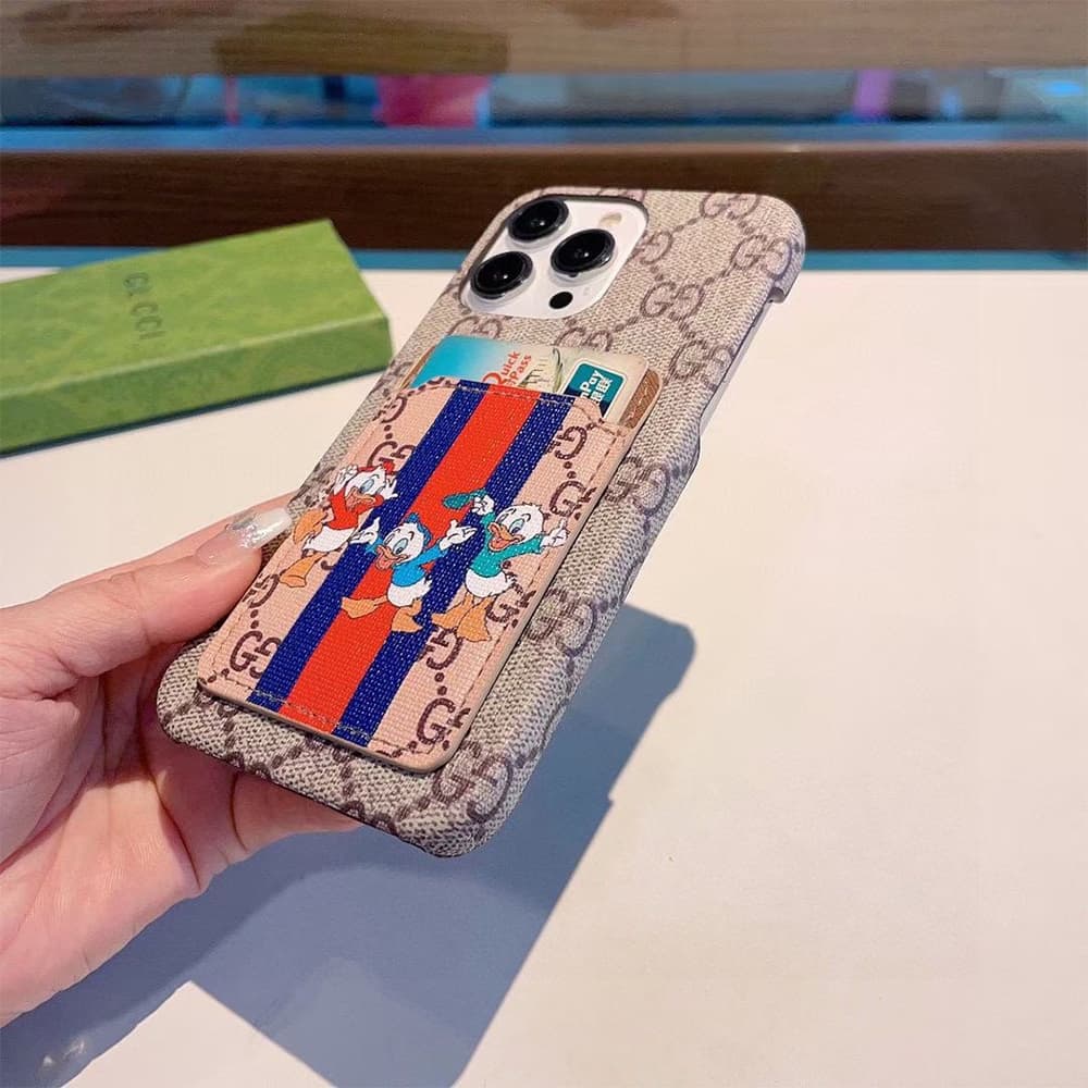 Gucci X Disney GG Print with Daisy Duck Card Slot iPhone Case