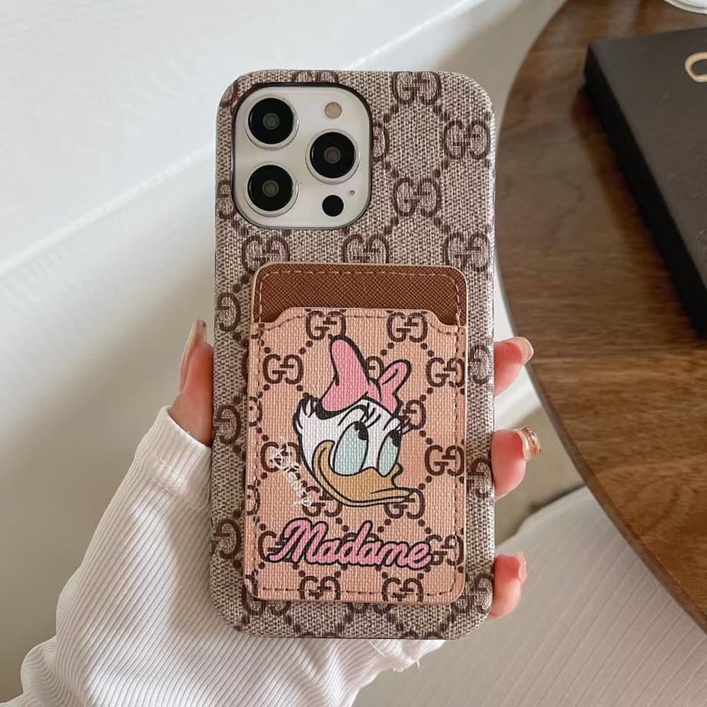 Gucci X Disney GG Print with Daisy Duck Card Slot iPhone Case