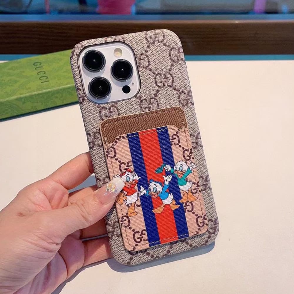 Gucci X Disney GG Print with Daisy Duck Card Slot iPhone Case