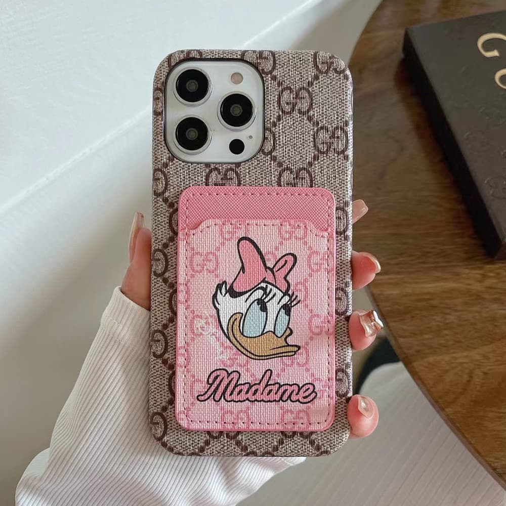 Gucci X Disney GG Print with Daisy Duck Card Slot iPhone Case