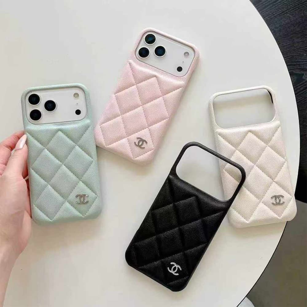 Chanel Caviar-like Quilted CC Logo iPhone Case (4 Colors)