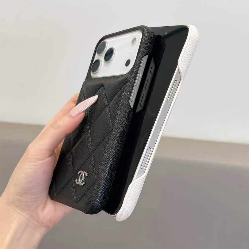 Chanel Caviar-like Quilted CC Logo iPhone Case (4 Colors)