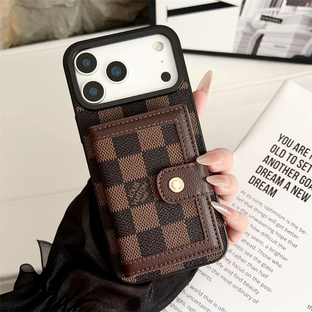 LV & Gucci Foldable Card Holder iPhone Case - Monogram/GG Print