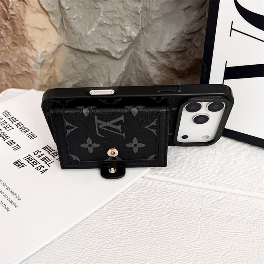 LV & Gucci Foldable Card Holder iPhone Case - Monogram/GG Print