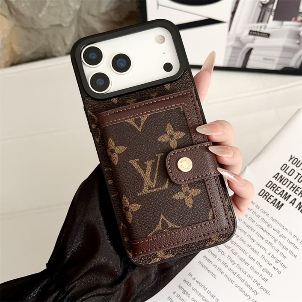 LV & Gucci Foldable Card Holder iPhone Case - Monogram/GG Print
