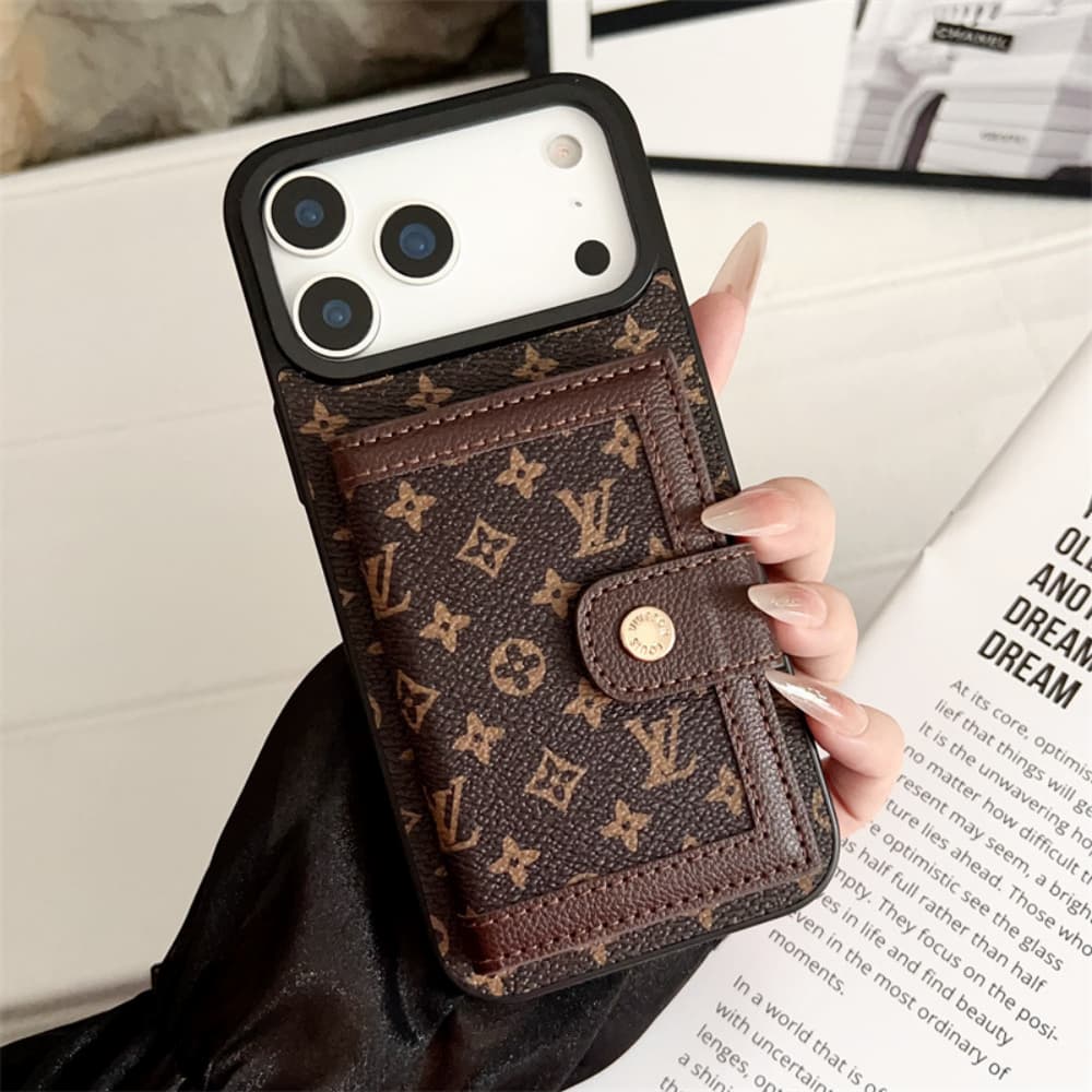 LV & Gucci Foldable Card Holder iPhone Case - Monogram/GG Print