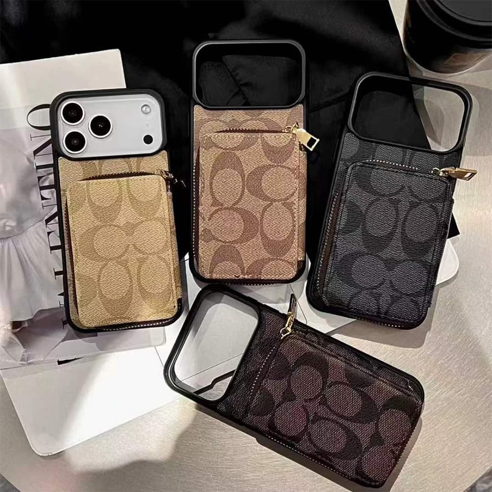Coach Zip Pouch Signature Print iPhone Case