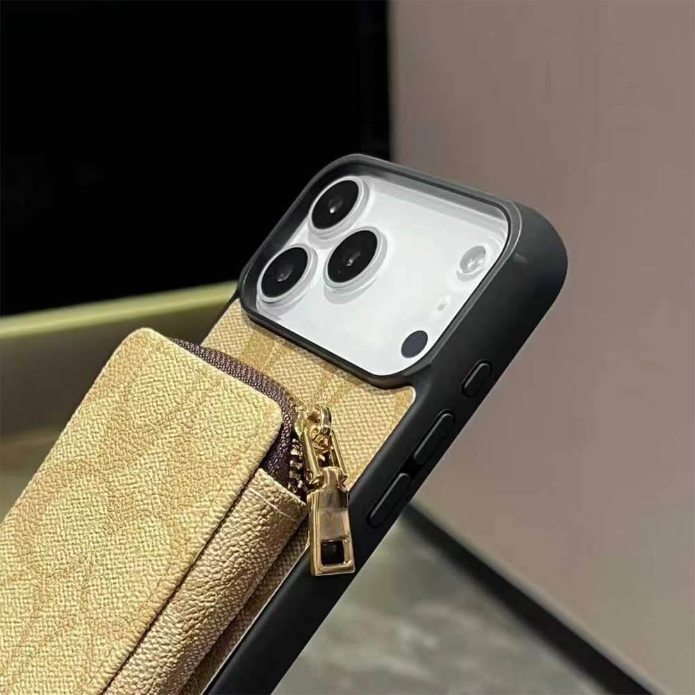 Coach Zip Pouch Signature Print iPhone Case
