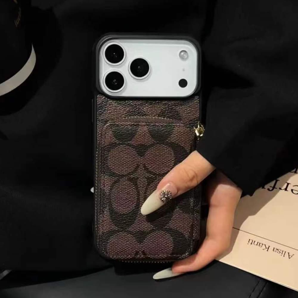 Coach Zip Pouch Signature Print iPhone Case