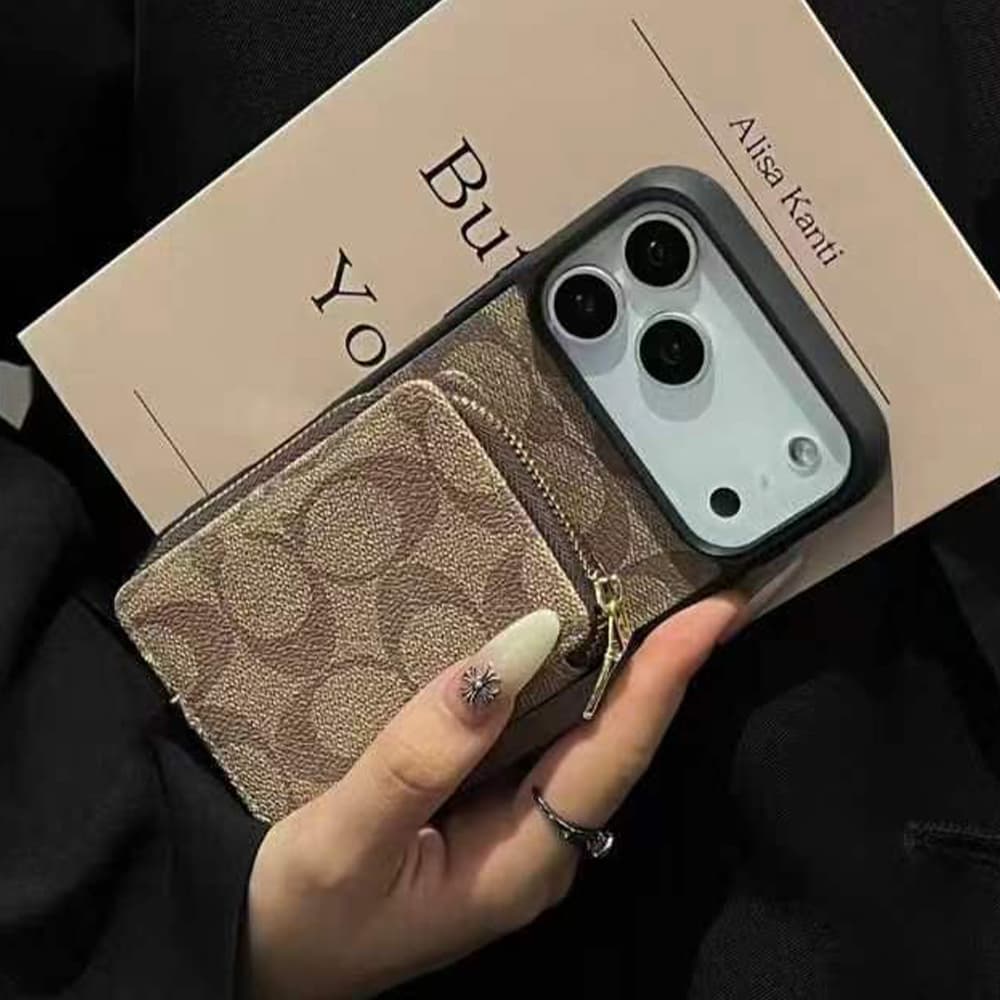Coach Zip Pouch Signature Print iPhone Case