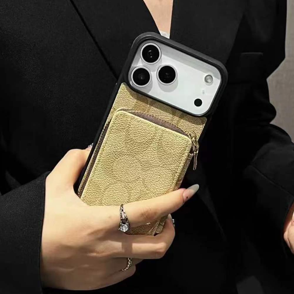 Coach Zip Pouch Signature Print iPhone Case