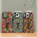 YSL Vintage Floral & Butterfly iPhone Case with Metal Logo