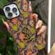 YSL Vintage Floral & Butterfly iPhone Case with Metal Logo