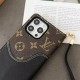 Louis Vuitton Denim & Leather Flip Cover iPhone Case
