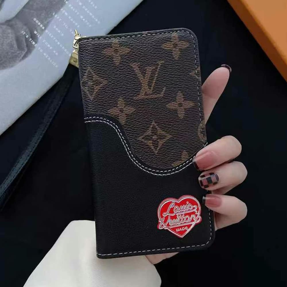 Louis Vuitton Denim & Leather Flip Cover iPhone Case