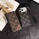 LV & Gucci Flip Leather iPhone Case with Short Strap