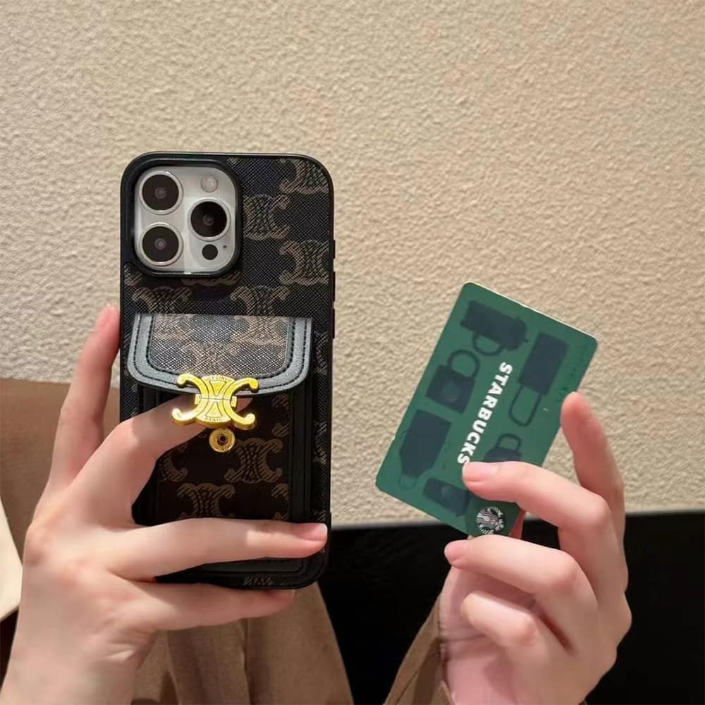 Celine Large Hole Triomphe iPhone Case - Card Holder
