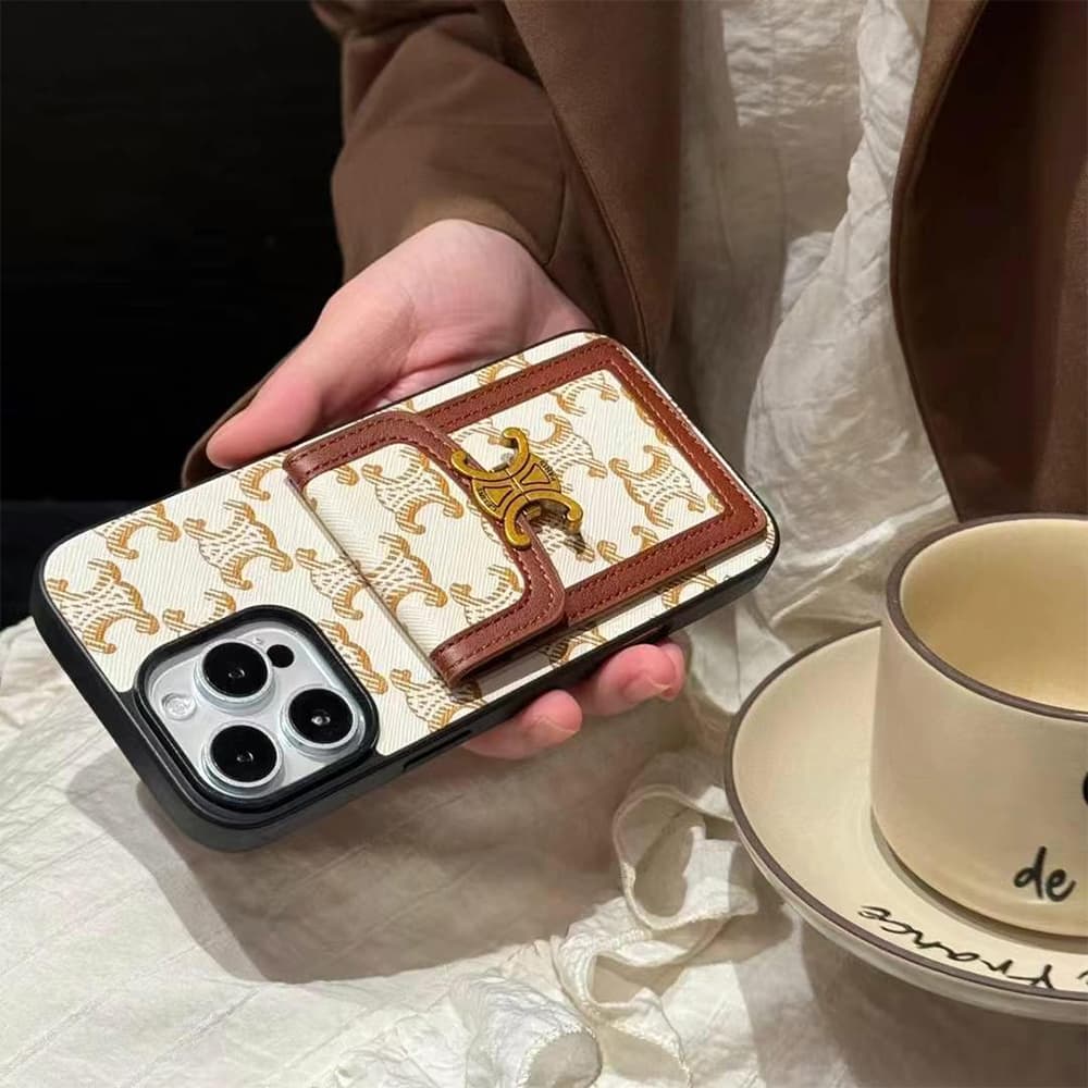 Celine Large Hole Triomphe iPhone Case - Card Holder