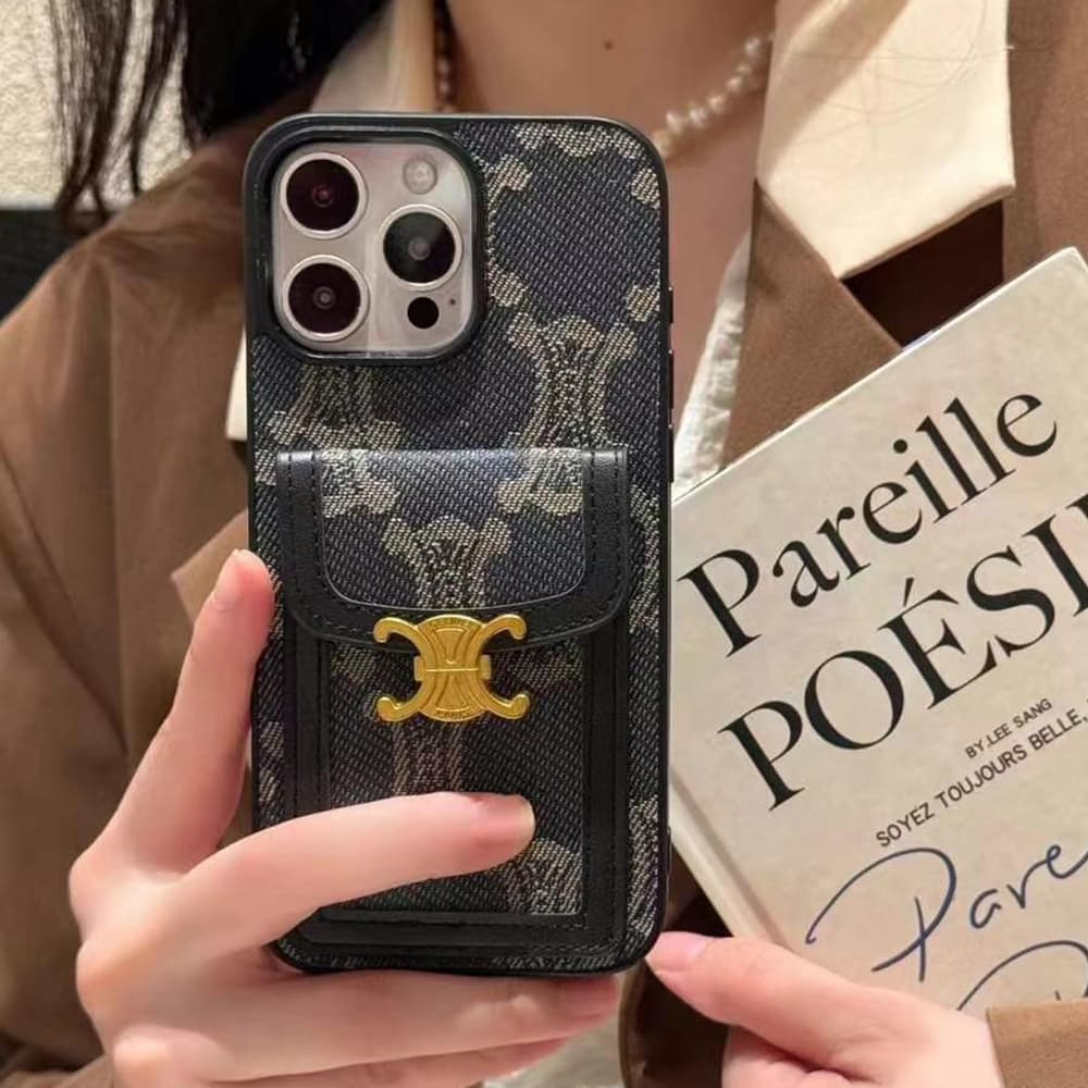 Celine Large Hole Triomphe iPhone Case - Card Holder