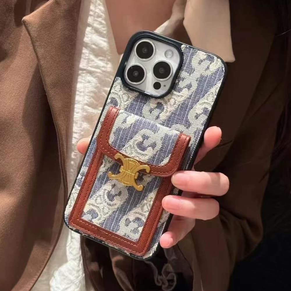 Celine Large Hole Triomphe iPhone Case - Card Holder