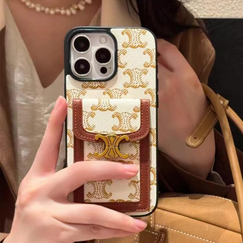 Celine Large Hole Triomphe iPhone Case - Card Holder