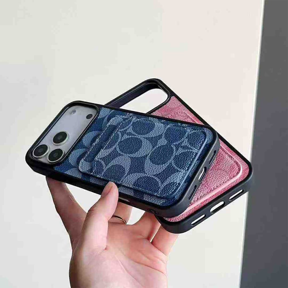 Coach Signature C Print iPhone Case with Card Holder (Multiple Colors)
