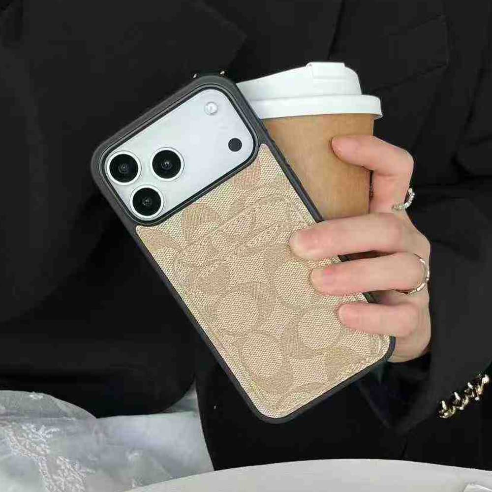 Coach Signature C Print iPhone Case with Card Holder (Multiple Colors)