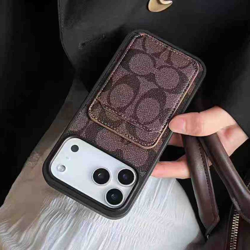 Coach Signature C Print iPhone Case with Card Holder (Multiple Colors)