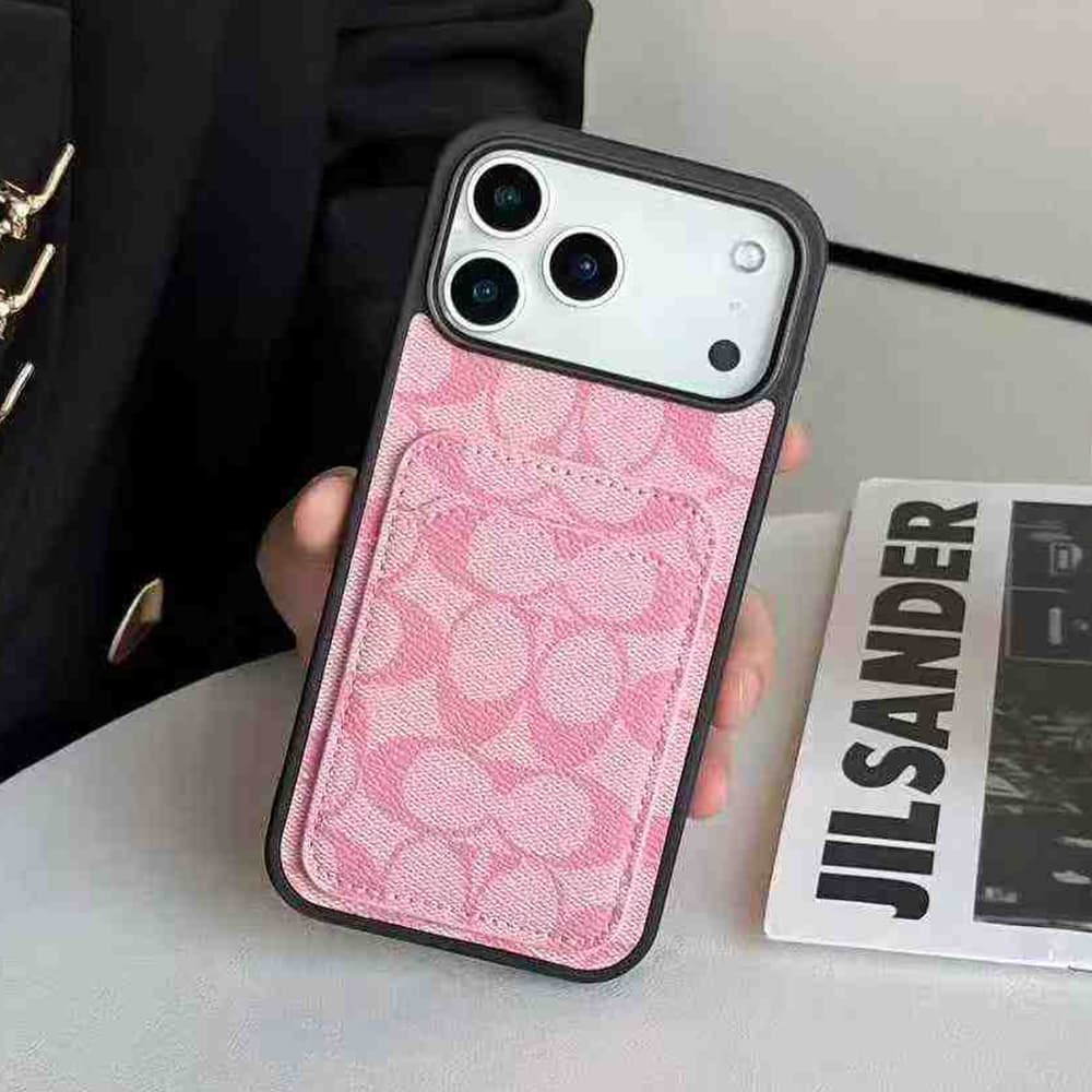 Coach Signature C Print iPhone Case with Card Holder (Multiple Colors)