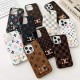 LV Monogram & Leather Patch & Metal Accent iPhone Case