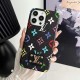 LV Monogram & Leather Patch & Metal Accent iPhone Case