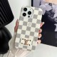 LV Monogram & Leather Patch & Metal Accent iPhone Case