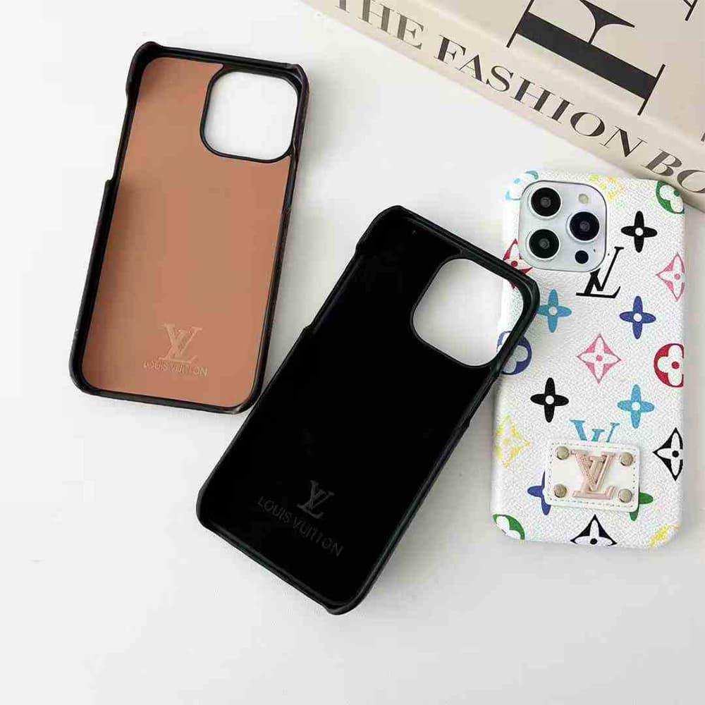 LV Monogram & Leather Patch & Metal Accent iPhone Case