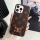 LV Monogram & Leather Patch & Metal Accent iPhone Case