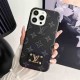LV Monogram & Leather Patch & Metal Accent iPhone Case