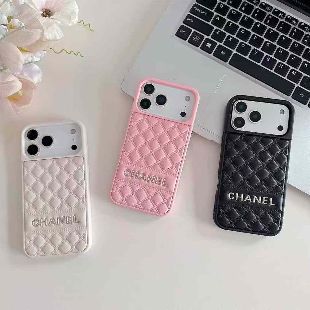 Chanel Quilted Pattern with Gold Logo iPhone Case