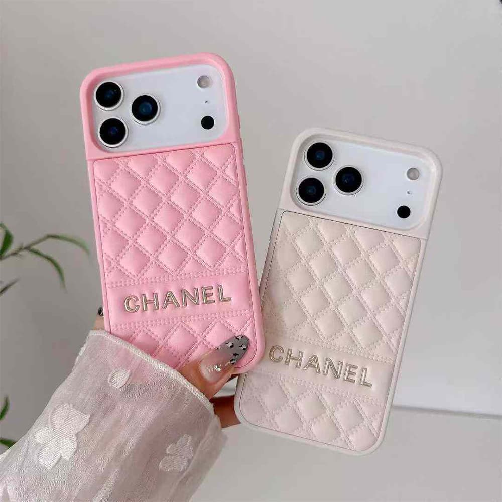 Chanel Quilted Pattern with Gold Logo iPhone Case