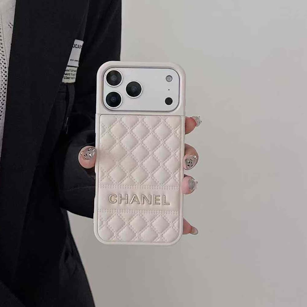 Chanel Quilted Pattern with Gold Logo iPhone Case