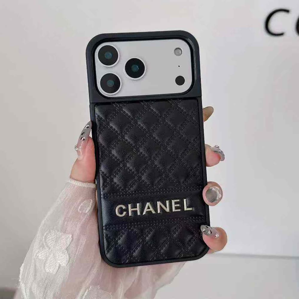 Chanel Quilted Pattern with Gold Logo iPhone Case