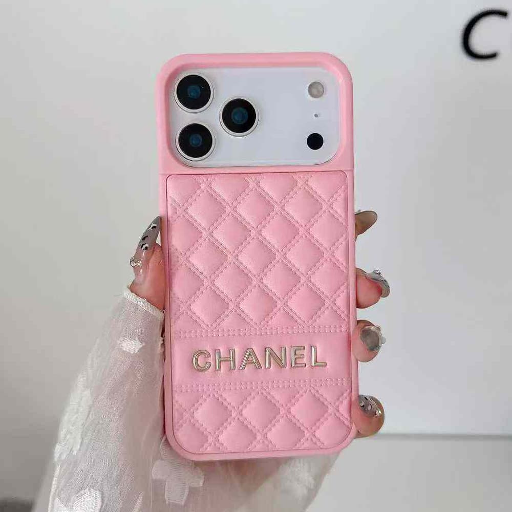 Chanel Quilted Pattern with Gold Logo iPhone Case