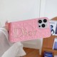 Dior Quilted Pattern with Metallic Logo iPhone Case