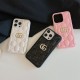 Gucci GG Supreme Pattern with Gold Logo iPhone Case