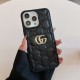 Gucci GG Supreme Pattern with Gold Logo iPhone Case